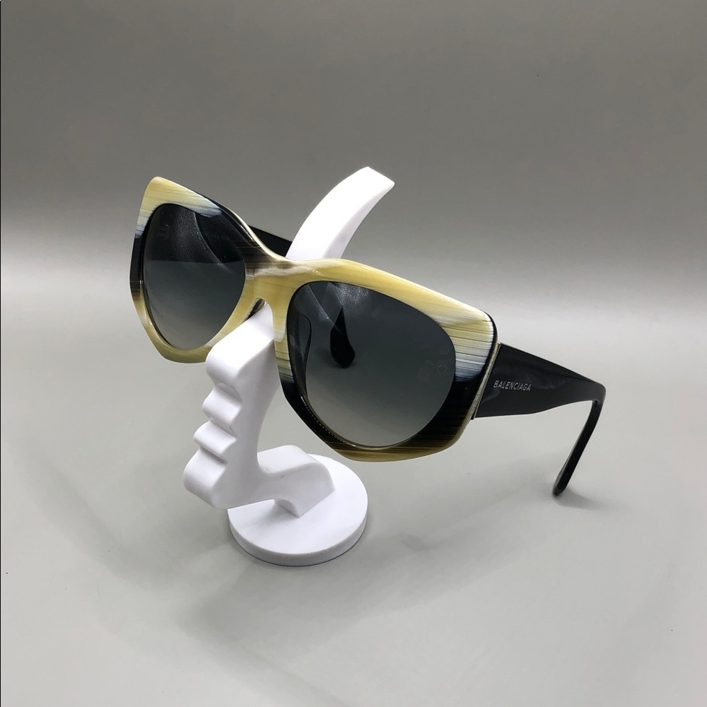 Balenciaga BA0018-64B SUNGLASSES coloured faux horn frame LENS SCRATCHES Italy